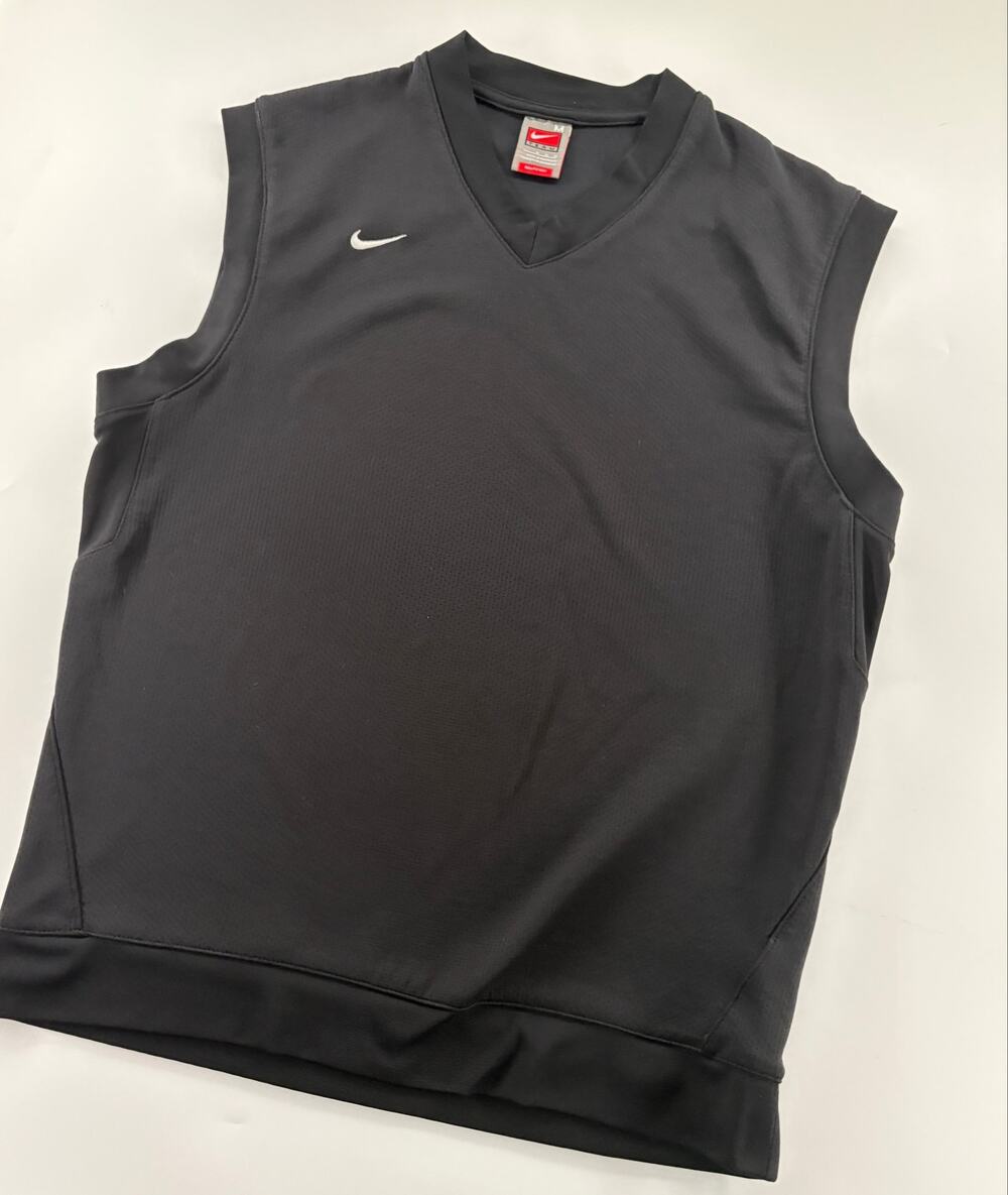 Nike Team Y2K Dri-Fit Sleeveless Shooter Shirt Men's M Black Mesh V-Neck Blank